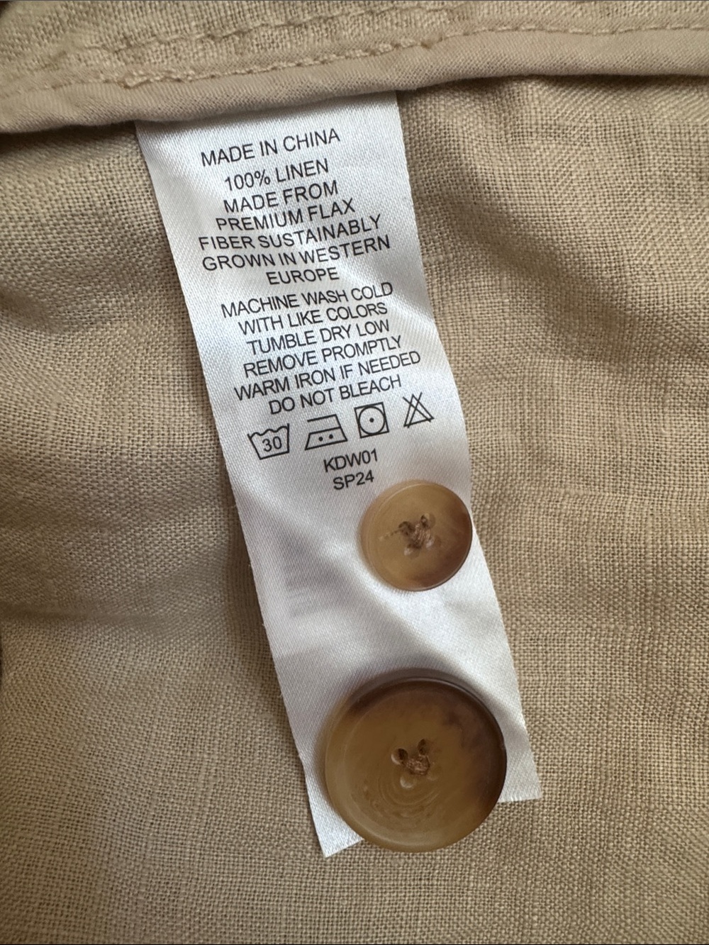 Quince | 100% European Linen One-Button Blazer in Natural Driftwood | Size M - Picture 6 of 9